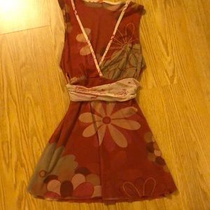 Floral red-orange tank shirt